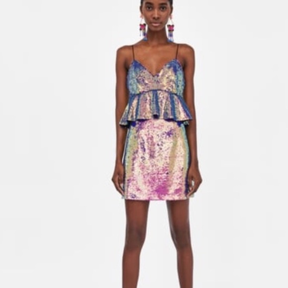 Zara Basic woman’s sequin mini dress - Picture 2 of 13